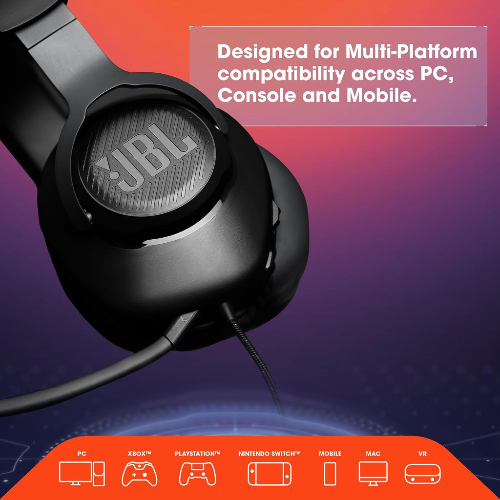 JBL Quantum 100 - Wired Over-Ear Gaming Headphones - White, Large (Pack of 4)