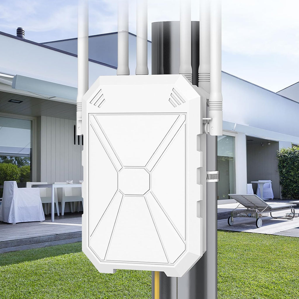 AX3000 WiFi Extender Signal Booster Outdoor WiFi 6 Extender, Wireless Gigabit Access Point Outdoor, IP67 Weatherproof, with PoE, for Starlink, Camera, Garage, Farm, Yard, RV, Campsite