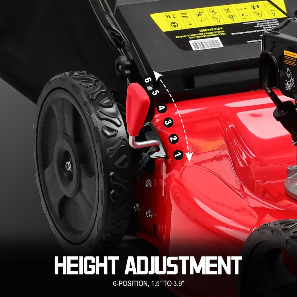 PowerSmart Self Propelled Gas Lawn Mower 21-Inch with Briggs and Stratton E550 140cc Engine 2-in-1 Mulch and Bagger B8721S1