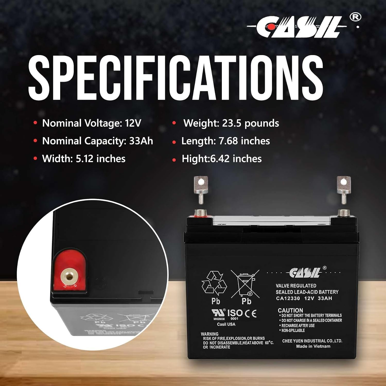 Casil 12V 33Ah Replacement Battery Compatible with John Deere Craftsman Husqvarna Troy-Bilt Huskee Cub Cadet (2 Pack)
