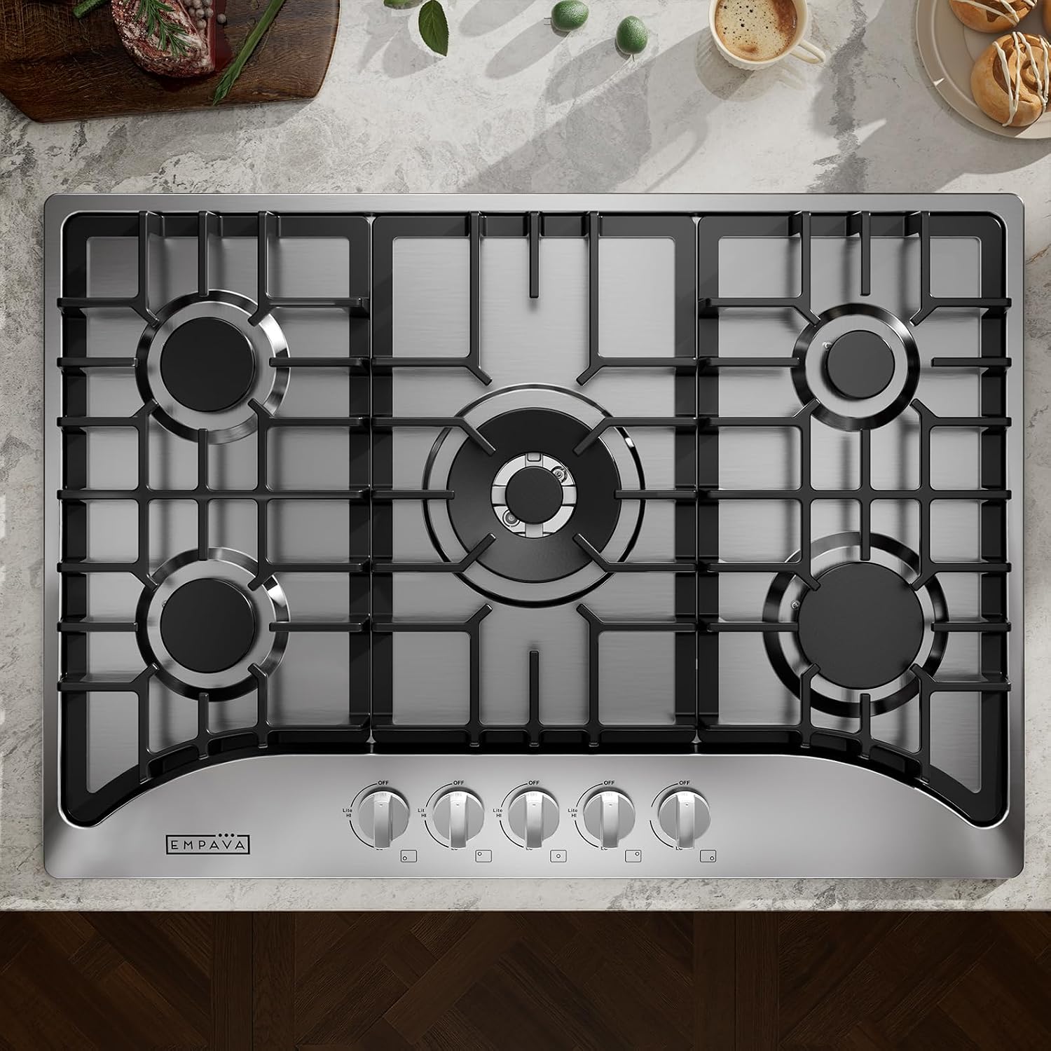 Empava 30' Built-in Gas Cooktop in Stainless Steel with 5 Burners 30XGC5B70C