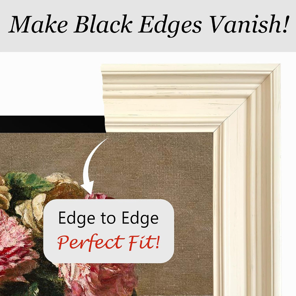 Minimalist Line Ivory White 43' TV frame - Compatible ONLY with Samsung The Frame TVs (Fits 2021-2026 models, model codes:43LS03A/B/C/D/FA/HE)