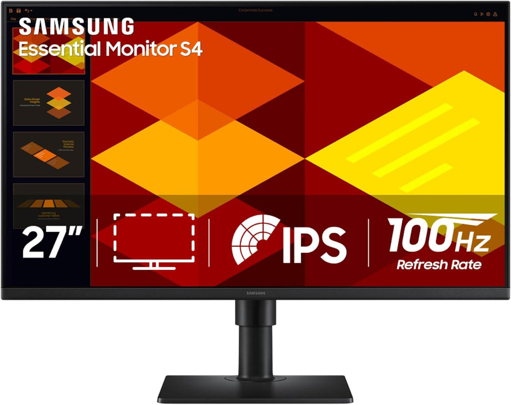 Samsung 27' (S40GD) Borderless Business Monitor with IPS Panel, 100Hz Refresh Rate, Eye Saver Mode, Ergonomic Design, Game Picture Mode, LS27D408GANXGO