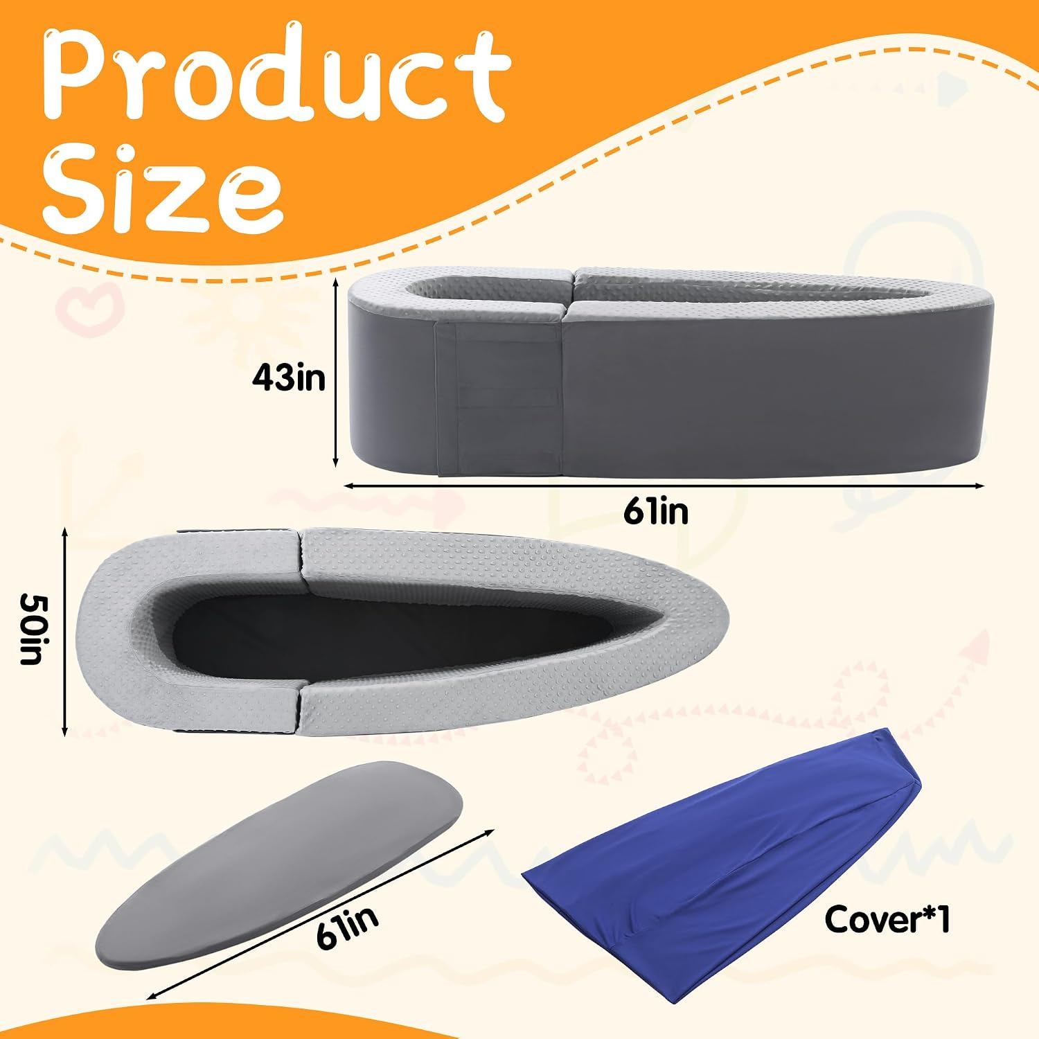 BALAPET Large Sensory Chair for Kids, High-Density Foam Sensory Soft Peapod with Extra Cover, Multifunctional Peapod Sensory Chair for Kids Children