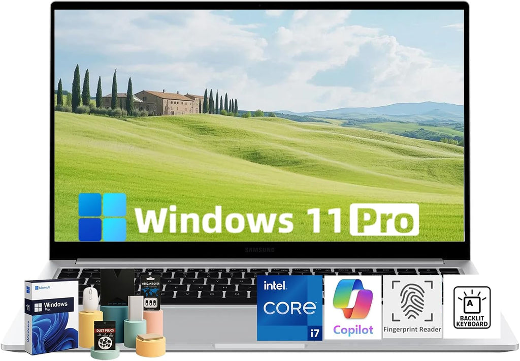 Samsung 15.6FHD Galaxy Book4 Laptop - Intel Core 7 150U(10 Core) Processor, 16GB RAM, 1TB SSD, Backlit Keyboard, Fingerprint, Copilot AI PC Windows 11 Pro for Business & Students