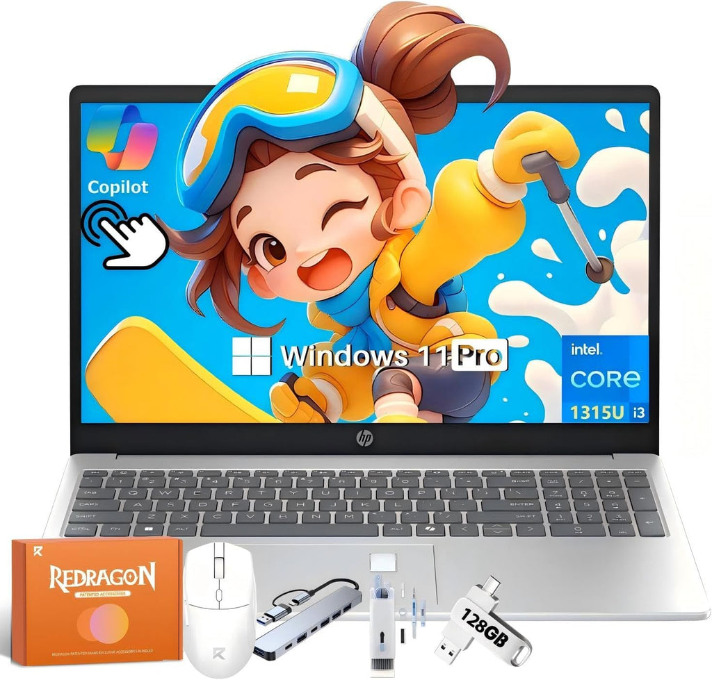 HP 2025 New 15.6' Touchscreen Laptop for Business & Student, 13th Gen Intel i3-1315U up to 4.5 GHz, 16 GB RAM, 512 GB SSD, Intel UHD Graphics, Copilot AI, Wi-Fi 6, Long Battery Life, Windows 11 Pro