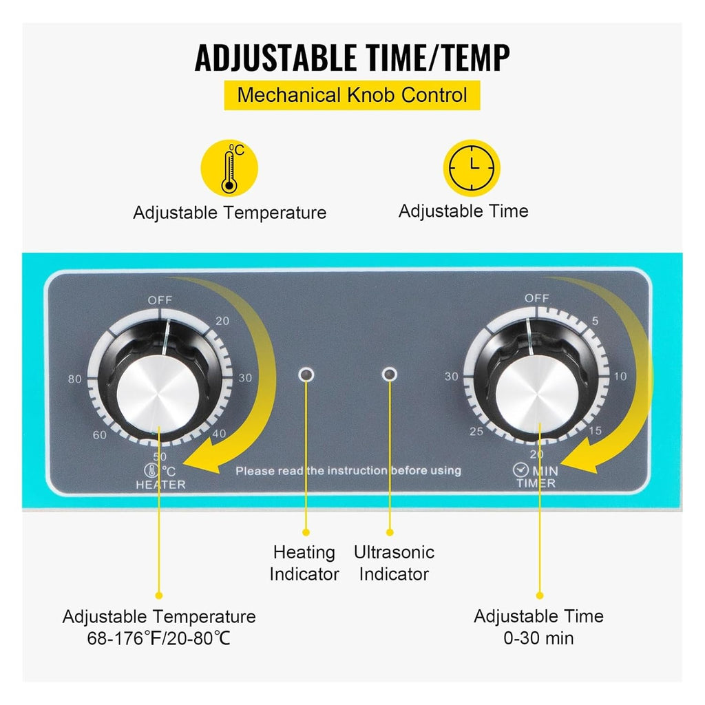 Ultrasonic Cleaners, 6L Electric Ultrasonic Cleaner Portable Washing Machine Lave-Dishes Ultrasound Home Appliance