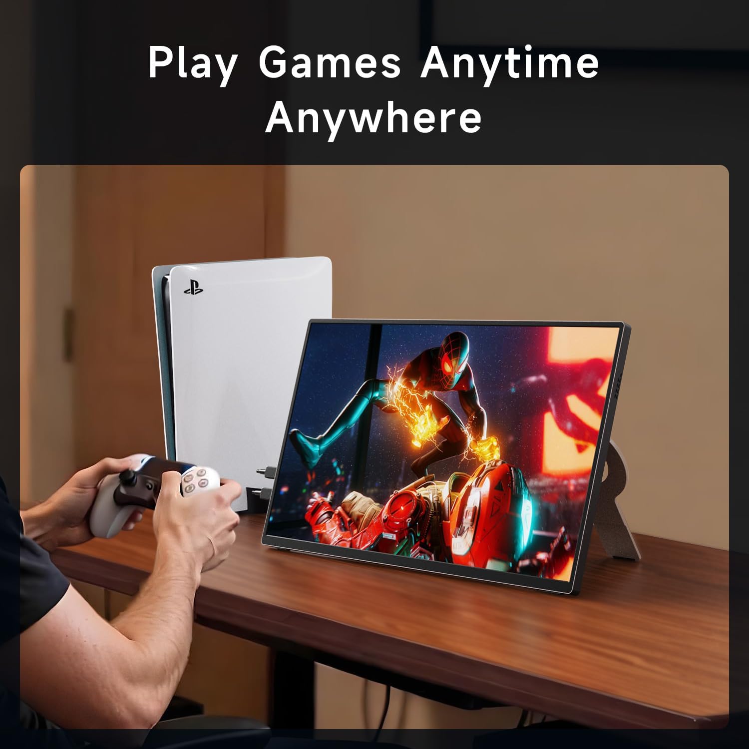 AYY Portable Monitor 18.5 Inch 100Hz 100% sRGB,1080P FHD IPS Large Portable Monitor with Kickstand,for Laptop HDMI HDR USB C Mac PC Xbox PS4/5 Switch