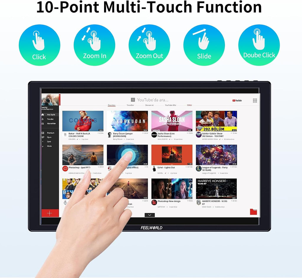 FEELWORLD D10 10.1inch 1920x1200 Telepromter Monitor Build-in Speakers 75mm Vesa,Image Flip Portable Touchscreen HDMI Monitor Compatible for for PC, Camera, Game Console