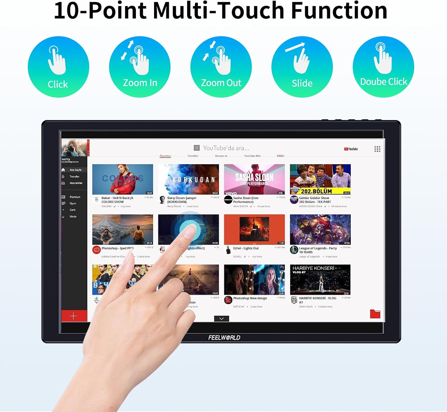 FEELWORLD D10 10.1inch 1920x1200 Telepromter Monitor Build-in Speakers 75mm Vesa,Image Flip Portable Touchscreen HDMI Monitor Compatible for for PC, Camera, Game Console