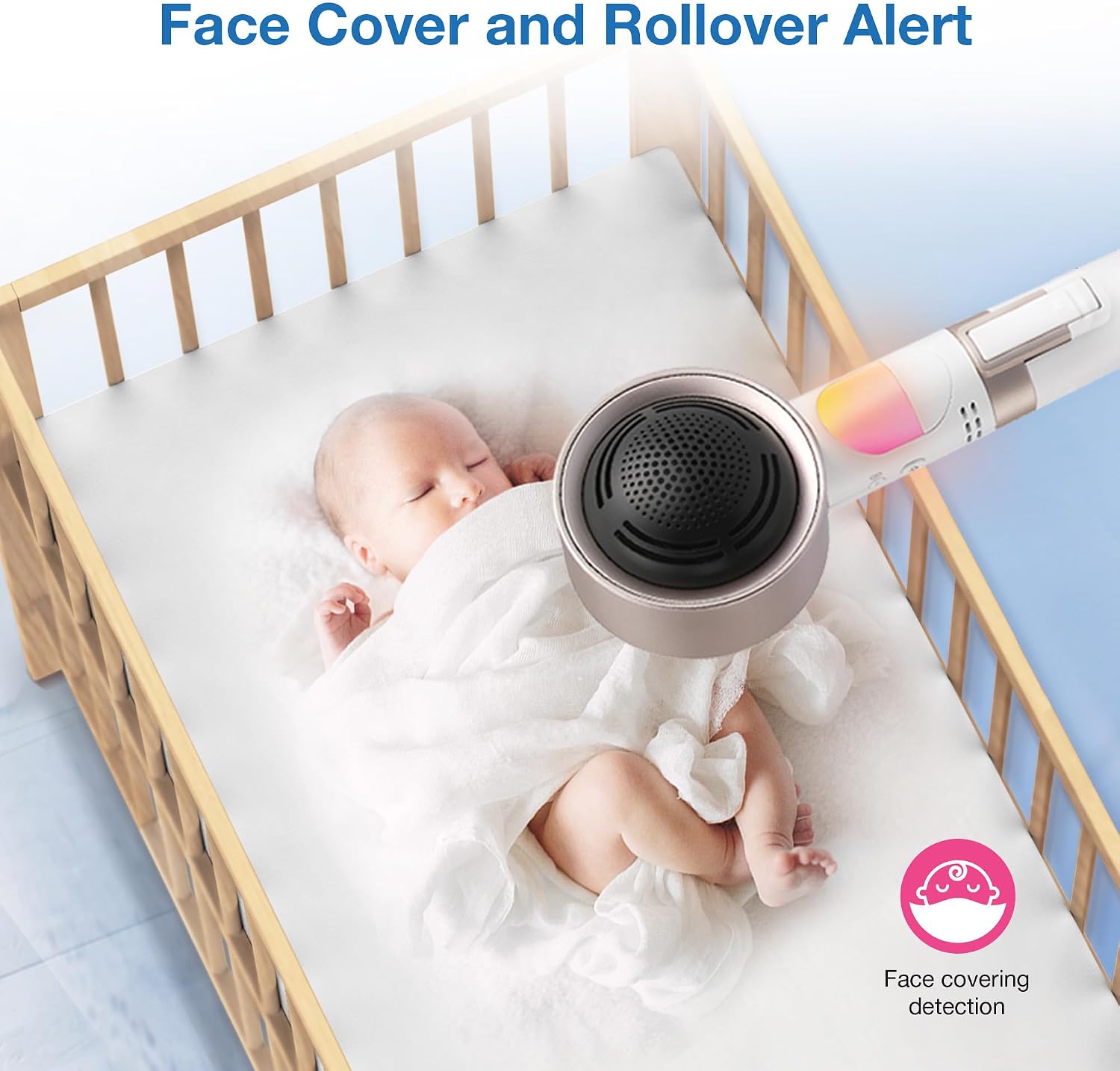 VTech V-Care VC2105 1080p FHD Over-The Crib Mount Smart Baby Monitor 5' 720p LCD Screen,Table Stand,Remote Access,Versatile Placement,Intelligence Detection, Sleep Analysis,18hrs Recording,with WiFi