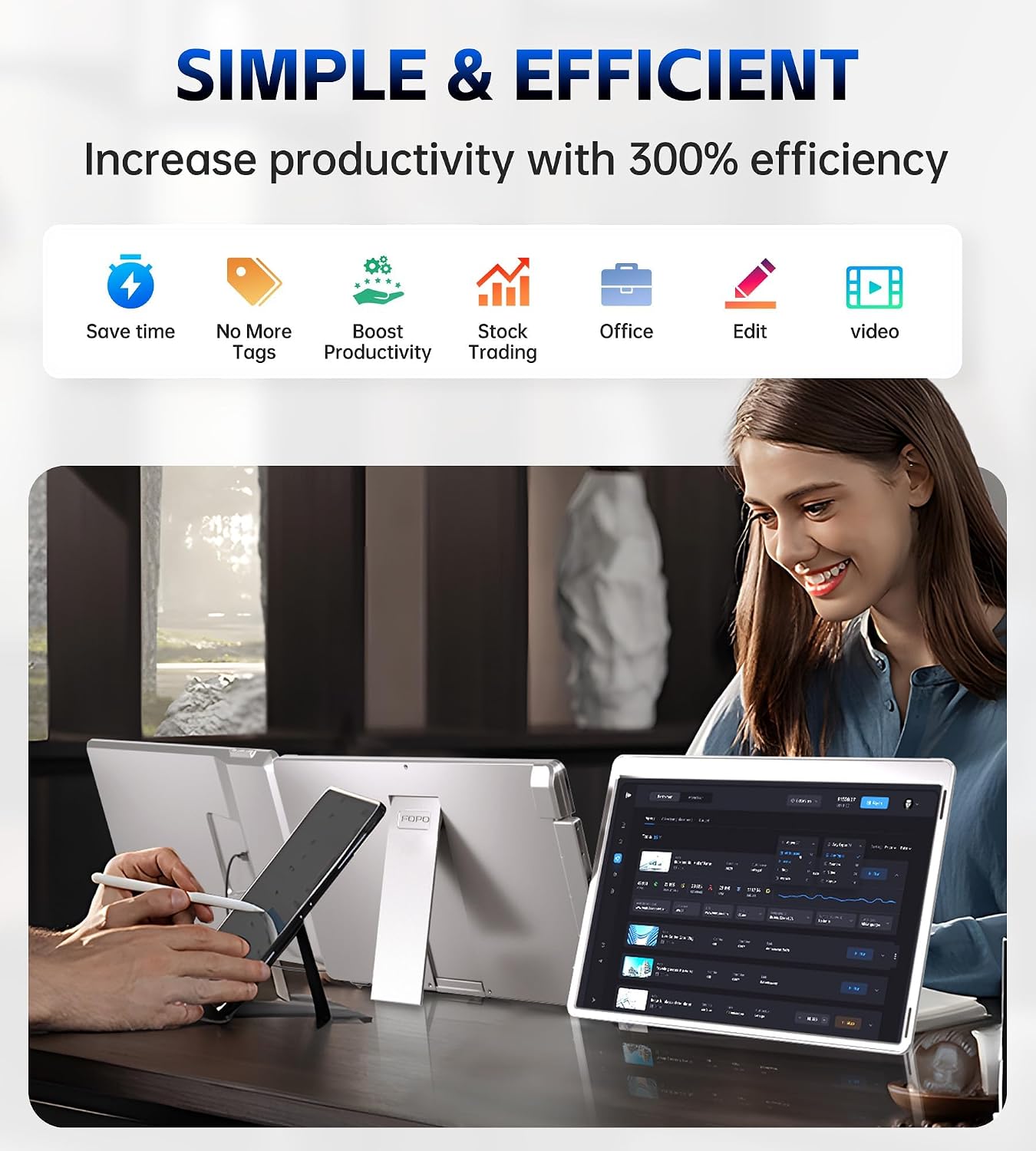 15.6 Triple Laptop Screen Extender, Left Screen 360° Rotation Laptop Monitor Extender, Plug and Play Triplp Monitor for 13-17' Laptops with USB-C/HDMI, for Windows/Mac(M1/M2/M3) Pro/Max - S10