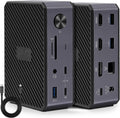 RVP+ Docking Station 10-in-1 Triple Display USB C Docking Station Dual Monitor USB C Hub Displayport with Dual HDMI, 100W PD, Ethernet, Card Reader Compatible with MacBook Pro, XPS 13, USB C Dock