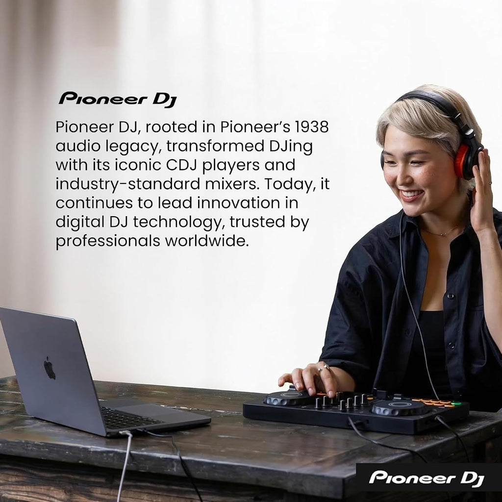Pioneer DJ DDJ-FLX4 2-Channel DJ Controller - Black Bundle with Carrying Case and Austin Bazaar Polishing Cloth