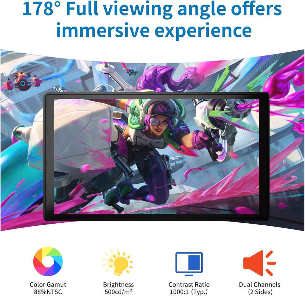 7 inch Portable Touchscreen, Mini 1080P 60Hz USB C HDMI Monitor, Ultra Thin Lightweight IPS LCD Display Second Screen for Gaming, Working, PS5, Xbox, Laptop, PC