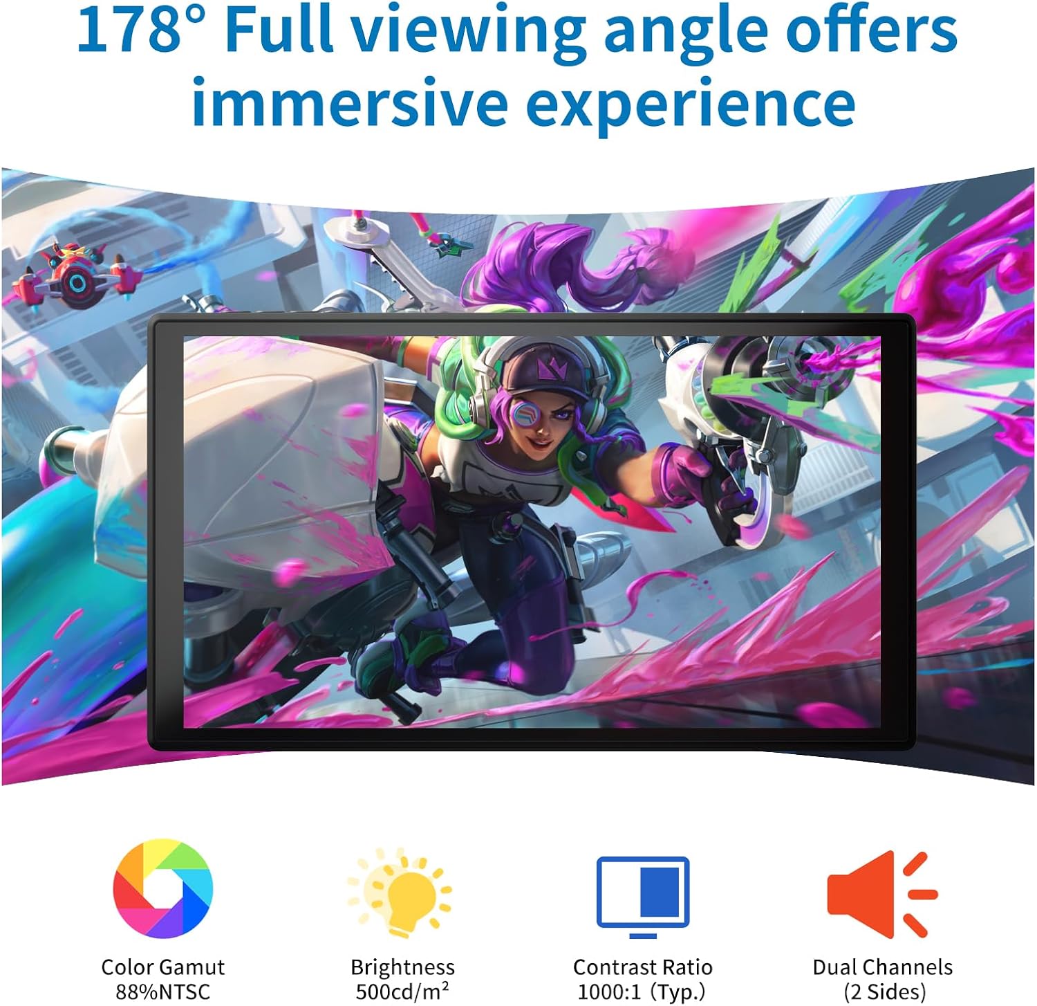 7 inch Portable Touchscreen, Mini 1080P 60Hz USB C HDMI Monitor, Ultra Thin Lightweight IPS LCD Display Second Screen for Gaming, Working, PS5, Xbox, Laptop, PC