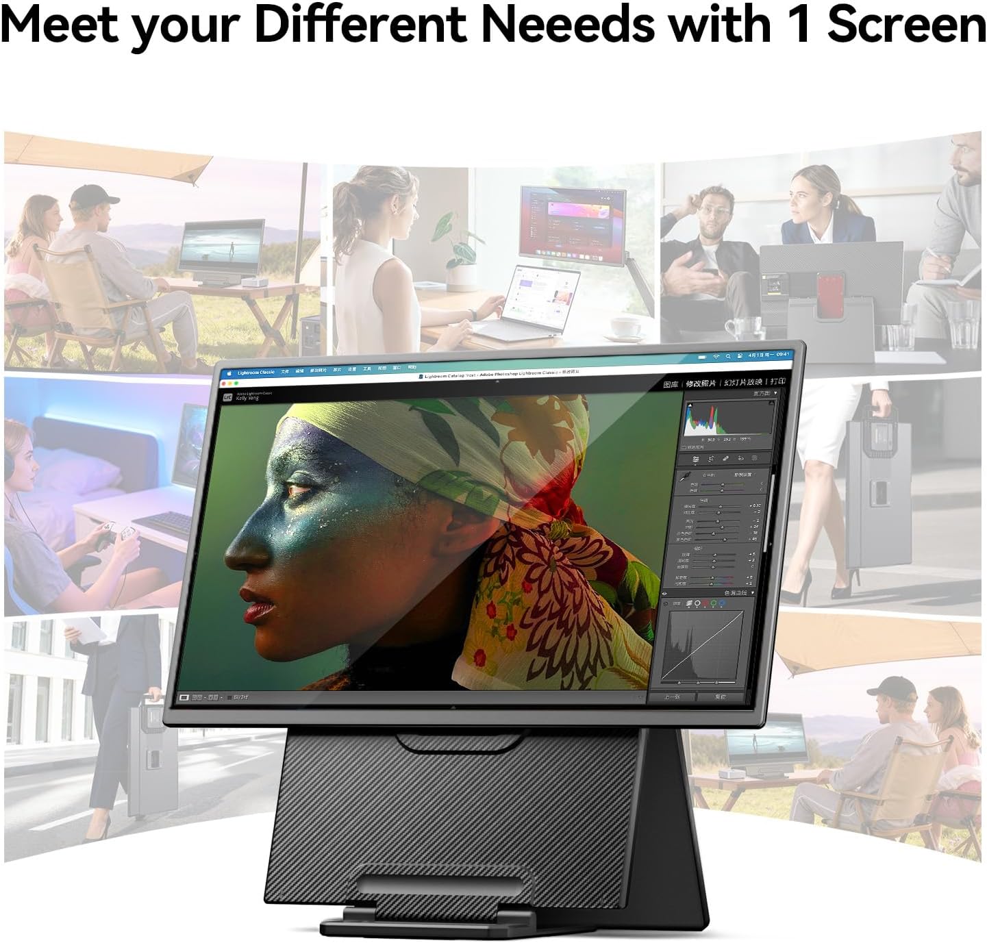 24' 180Hz Gaming Monitor, 2.5K 2560x1440 QHD Fast IPS 112.5% sRGB Large Portable Monitor, Height & Rotation Adjustable Stand Type-C HDMI Eye Care External Screen for Laptop Phone PS4&5 Switch Xbox