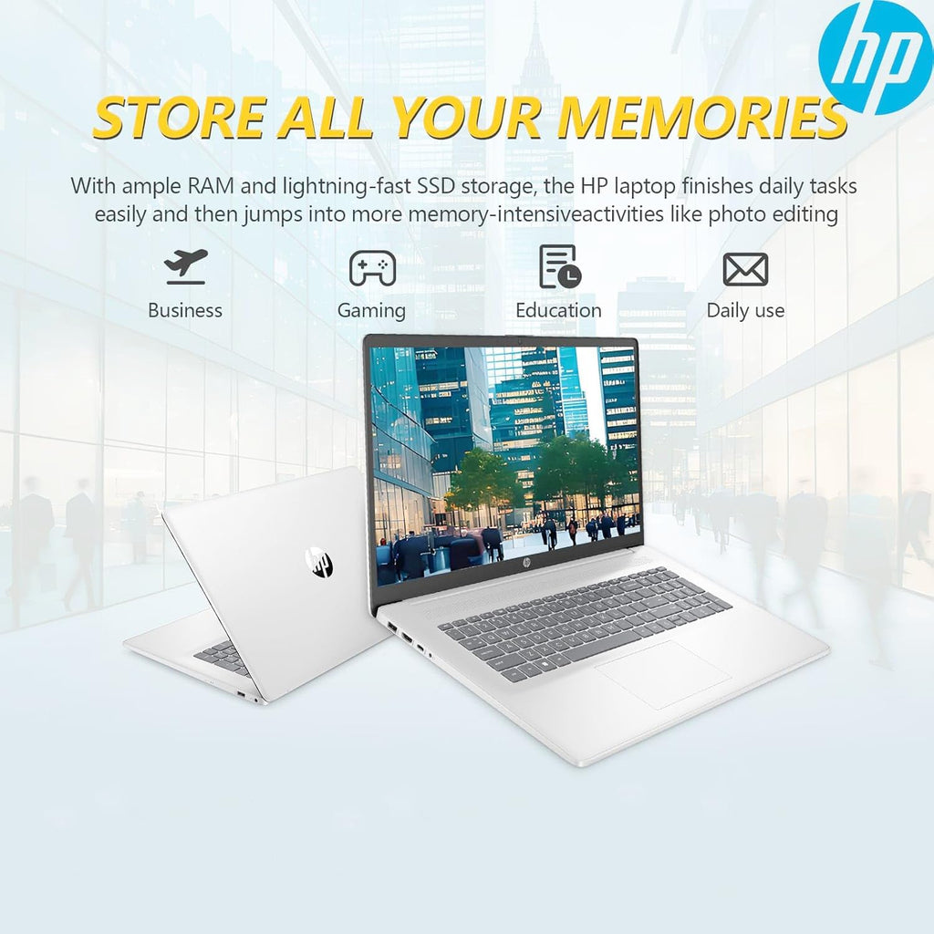 HP 2025 17.3 inch Laptop Computer • 32GB RAM • 1TB SSD • Intel 8-Cores i3 CPU • 10-Key Number Pad • Wi-Fi • HDMI • Webcam • Window 11 • WOWPC Recovery USB • Business and Fun Ready