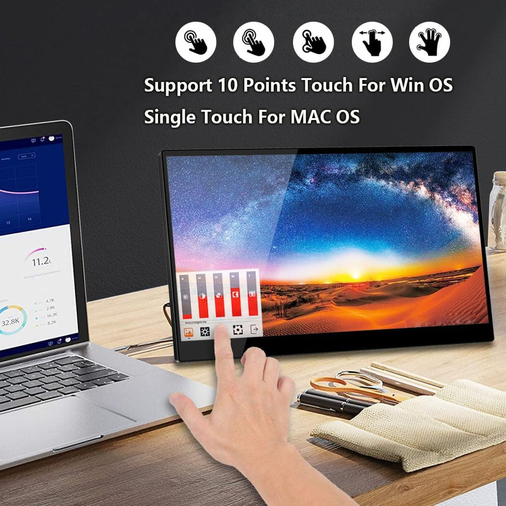 OLED Portable Monitor- 4K Portable Laptop Display 15.6 Portable Gaming Monitor 100% DCI-P3 OLED Screen with HDMI/USB-C External Touchscreen for Phone PC Laptop Game Console