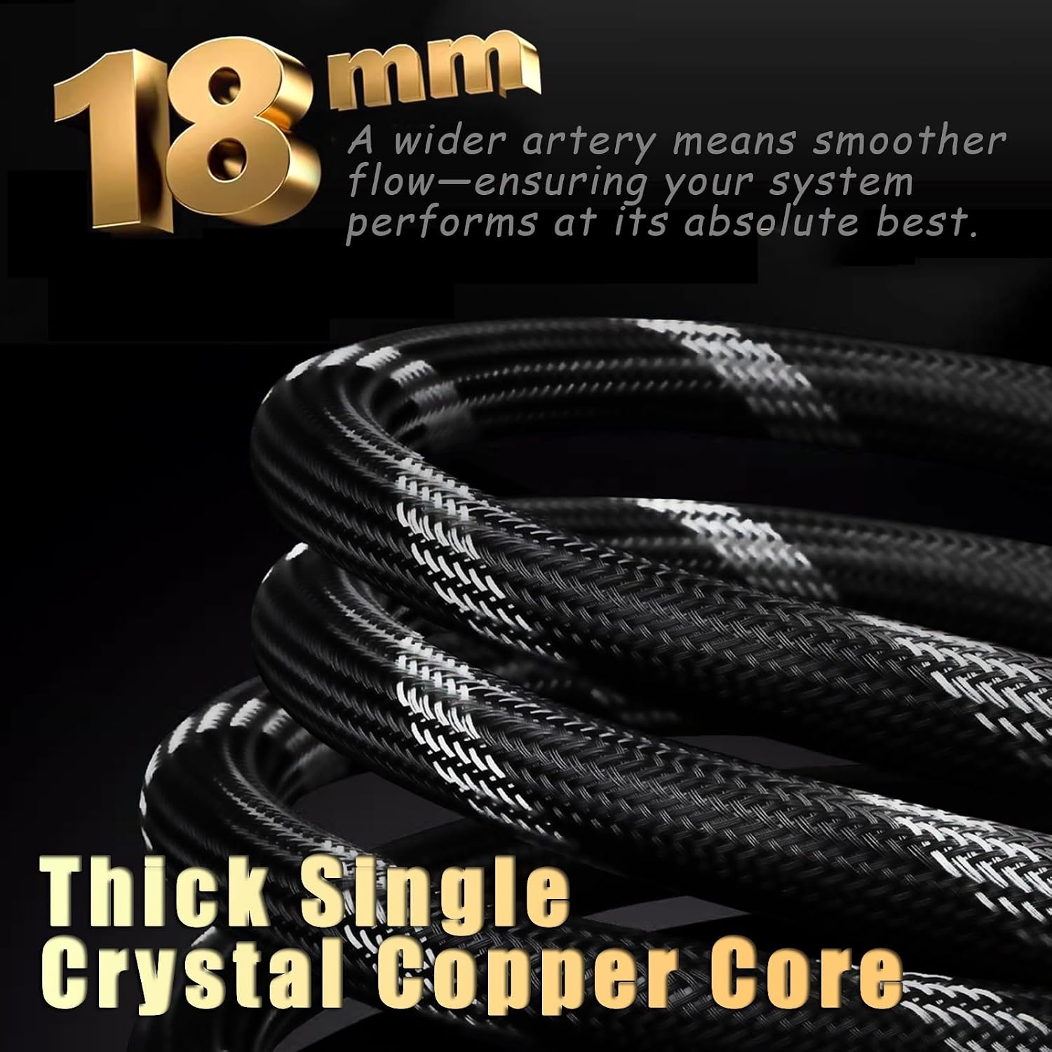 10 AWG Audiophile Power Cable, Hi-End OFC Power Cords for HiFi Systems (3ft,6ft,9ft), Audio Electrical Wire Stereo Jack Phono Plugs Connector for CD Player(US,6ft)