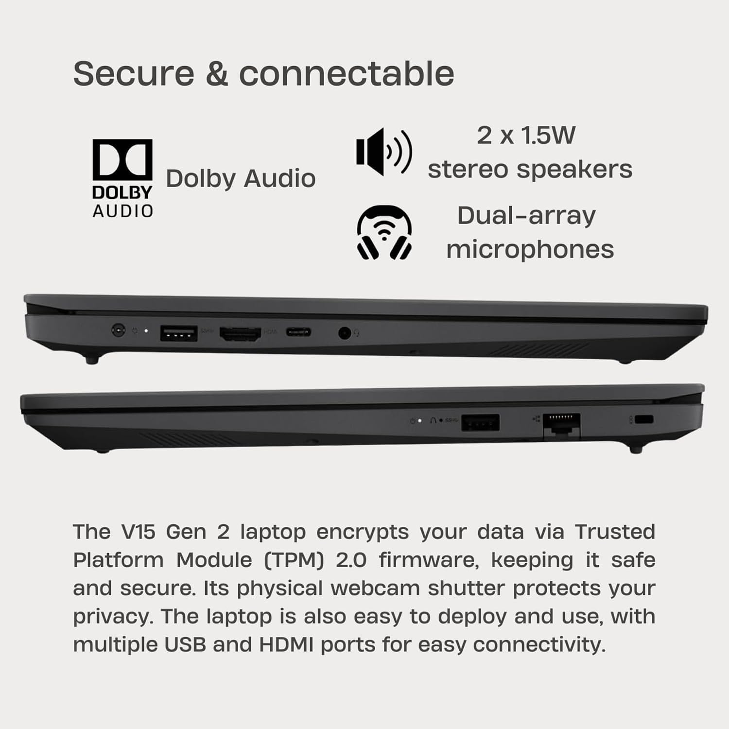 Lenovo V15 Series Laptop • 16GB RAM • 1TB Storage (512GB SSD + 512GB External) • 15.6 FHD Display w/Low-Blue Light • Intel Processor • HDMI • Ethernet Port • Windows 11 Pro • w/WOWPC Bundle