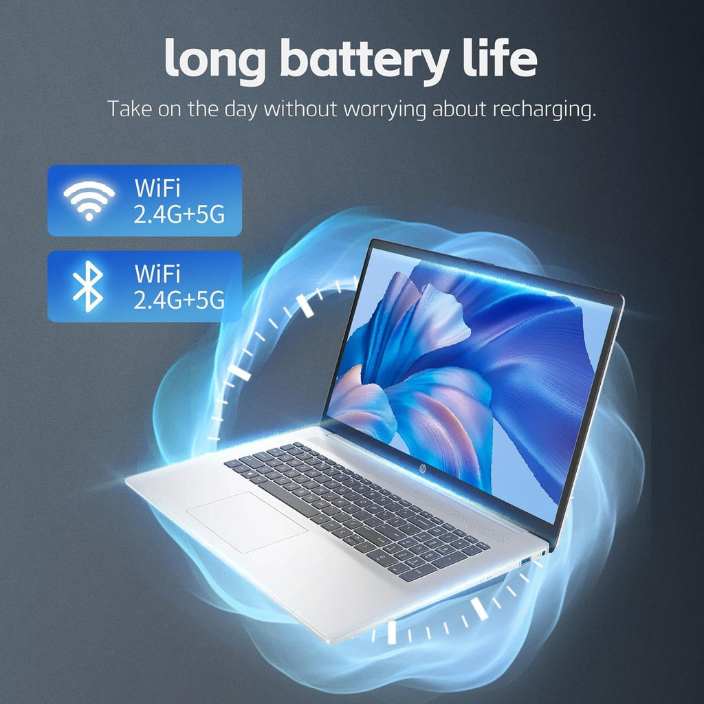 HP 2025 17.3 inch Laptop Computer • 32GB RAM • 1TB SSD • Intel 8-Cores i3 CPU • 10-Key Number Pad • Wi-Fi • HDMI • Webcam • Window 11 • WOWPC Recovery USB • Business and Fun Ready