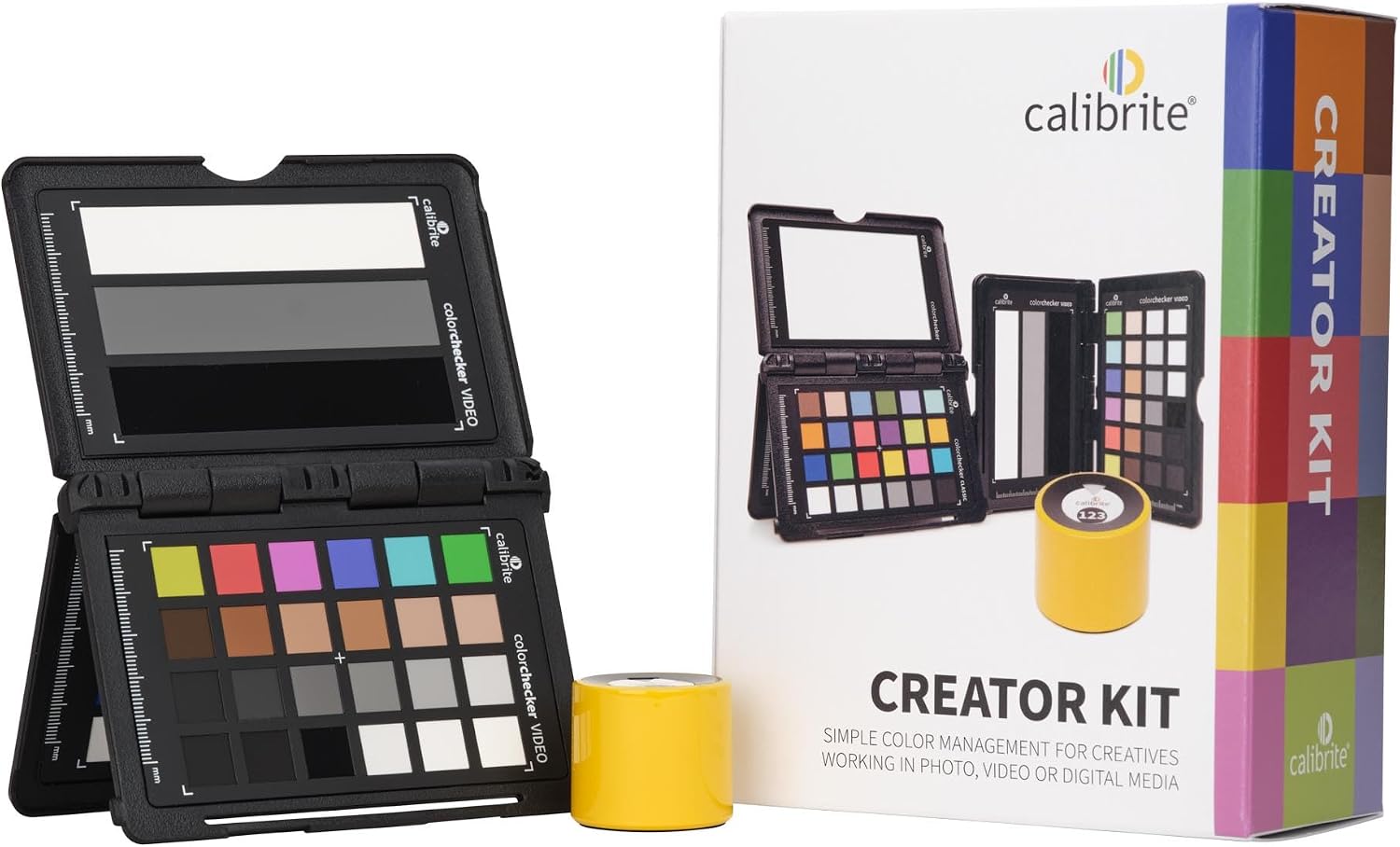 Calibrite Creator Kit w/Display 123 Colorimeter and ColorChecker Passport Video 2, Monitor Calibration and Capture Color Control System for Photography and Filmmaking Workflows (CC123-PPV2)