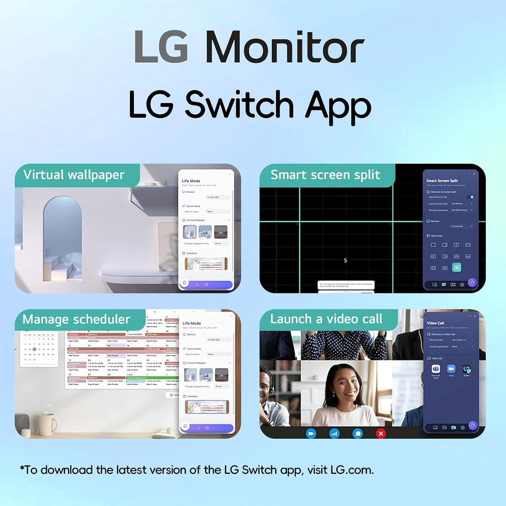 LG 27 inch Monitor, IPS QHD (2560 x 1440), 100Hz, 99% sRGB, HDR10, Black Stabilizer, HDMI, USB-C 15W PD, Dynamic Action Sync, Reader Mode, Flicker Safe, Virtually Borderless Design, Tilt Adjustment
