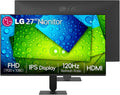 LG 27 inch FHD (1920 x 1080) IPS Monitor, 120Hz, 99% sRGB, 1ms MBR, HDR10, Dynamic Action Sync, Black Stabilizer, HDMI, 3-Side Virtually Borderless Design, Tilt Adjustable, Black