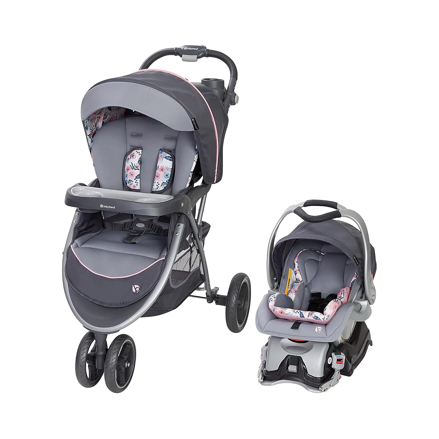 Baby Trend Sky View Plus Baby Stroller with EZ Flex-Loc Infant Car Seat, Adjustable Canopy, Storage Basket & Cup Holders, Bluebell - Lightweight & Foldable Travel System for Toddlers & Infants