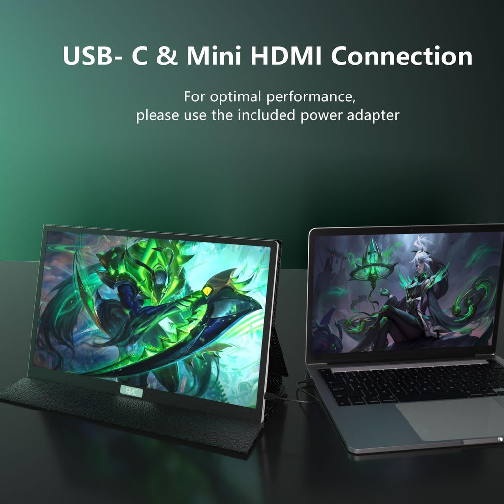 FMC 4K Portable Monitor 15.6' 3840x2160 USB-C HDMI Laptop Monitor, Slim Lightweight 1500:1 Gaming Display with Speakers, Second Monitor for Travel Monitor Laptop & PC Mac Phone PS4 PS5 Switch