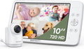 bonoch MegaView Baby Monitor No WiFi, 10' 720p Video Baby Montior with Camera and Audio, Up to Quad Split Screen, 10000mAh Battery, VOX Mode, Remote PTZ, Night Vision, for Multi-Child, Pets, Elderly