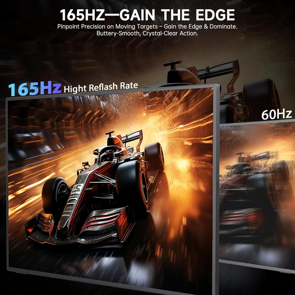 24.5' 2K Portable Monitor, 165Hz Gaming Monitor with 100% sRGB IPS Panel, Built-in Adjustable Stand & VESA Mount, USB-C HDMI External Second Screen for Laptop, PC, Phone, Xbox, PS5, Switch