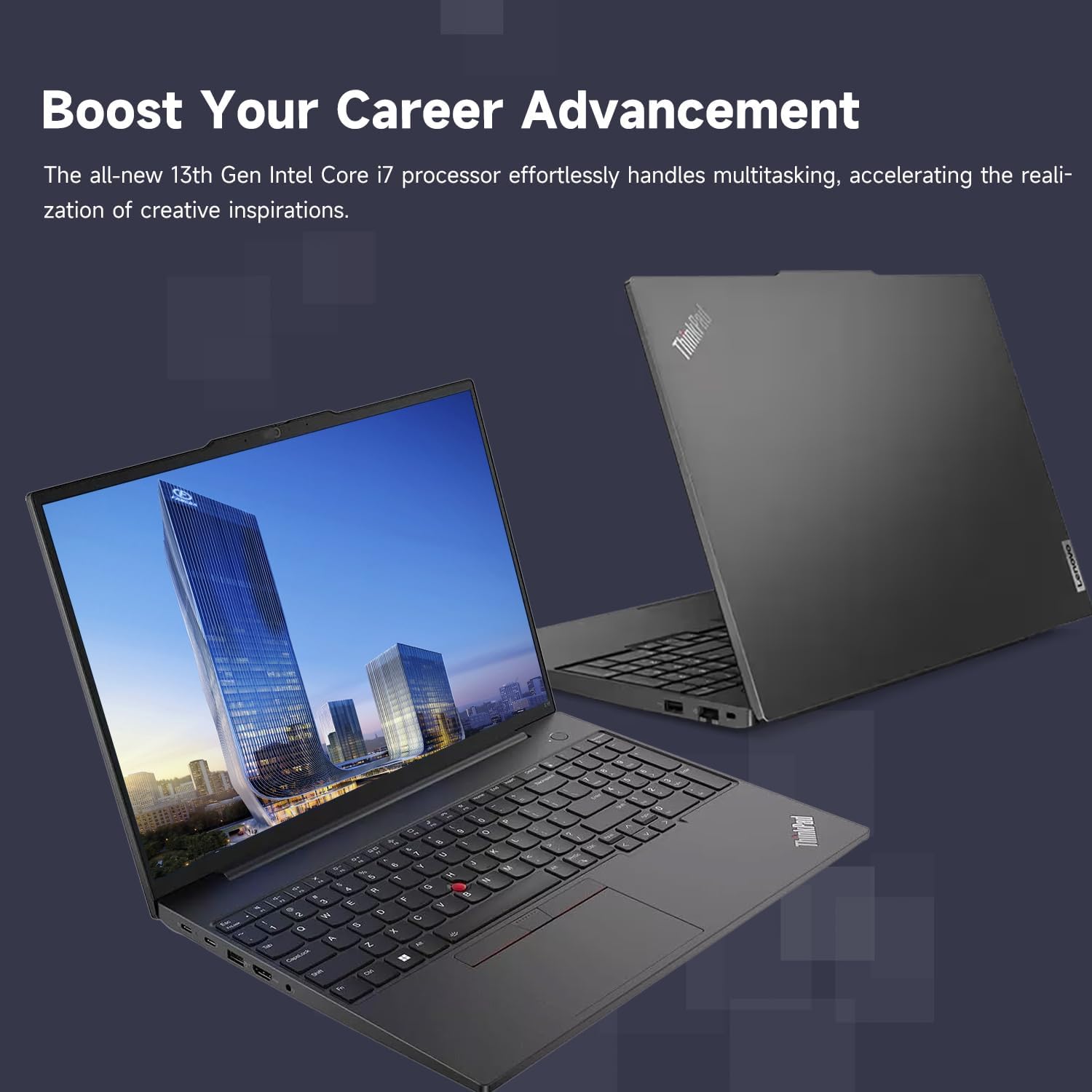 Lenovo ThinkPad E16 Business Laptop, 16' FHD+ Touchscreen, Intel Core i7-1355U, 40GB RAM, 1TB SSD, Fingerprint, Backlit, Webcam, HDMI, Wi-Fi 6, Windows 11 Pro, Bundle with Thunderobot 7-in-1 USB-C Hub