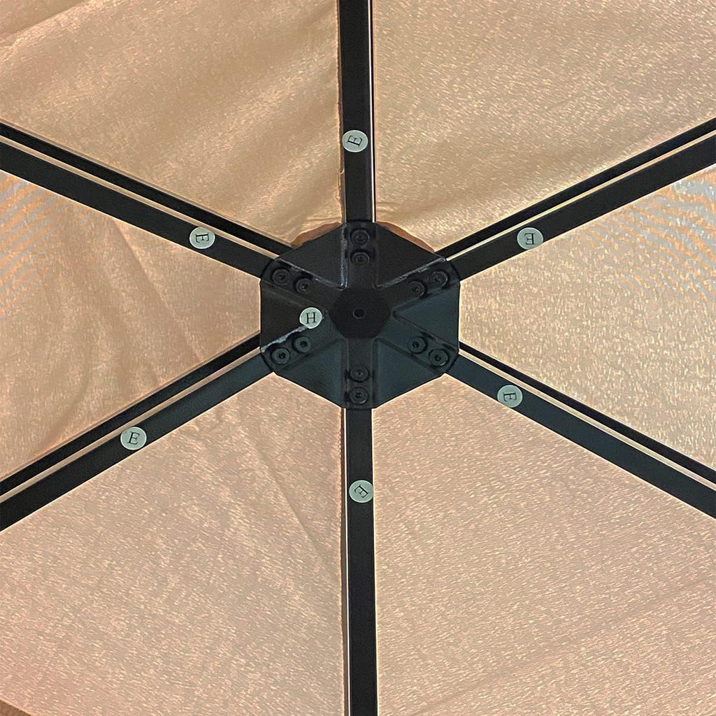 Garden Winds Replacement Canopy Top Cover Compatible with The Erommy 12ft Hexagon Gazebo - Riplock 350