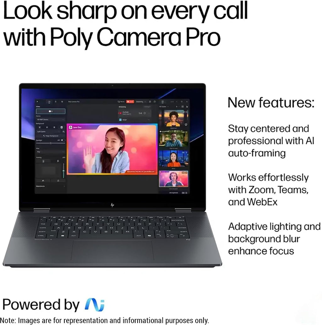 HP OmniBook X Flip Next Gen AI 16 Laptop, Intel Ultra 9-288V, 32 GB LPDDR5x RAM, 4 TB SSD PCIe, 16' 3K (2880x1800) Touchscreen, Intel Arc 140V, Backlit Keyboard, W11 Pro, Eclipse Gray+Traix Mousepad
