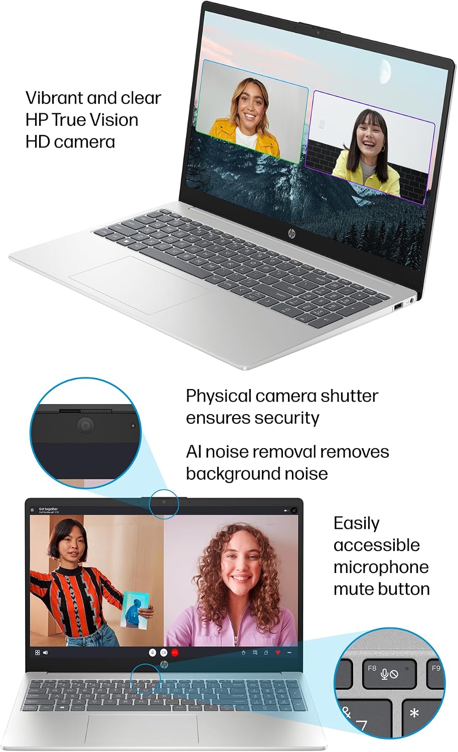 HP 15 Laptop (15.6' FHD Touchscreen, Intel Core i5-1334U (> i7-1255U), 32GB RAM, 1TB SSD) for Business, Students, Home, 10-Hour Long Battery Life, Webcam, Wi-Fi 6, Numpad, Fast Charge, Win 11 Pro