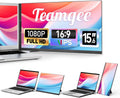 Teamgee 15.6' Laptop Screen Extender, Slim & Lightweight Portable Monitor for Laptop, Full HD IPS, 360° Rotating Stand, Detachable, USB-C Plug & Play, RGB Lighting, Thin Bezels