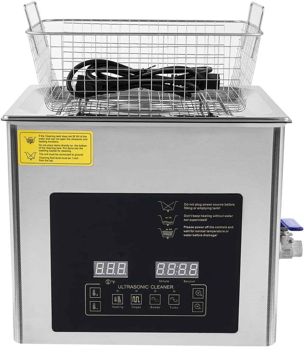 30L Ultrasonic Cleaning Machine,28/40khz Dual Frequency Ultrasonic Washing Machine,0-176℉ Adjustment Instrument Cleaner for Jewelry Glasses (10L)