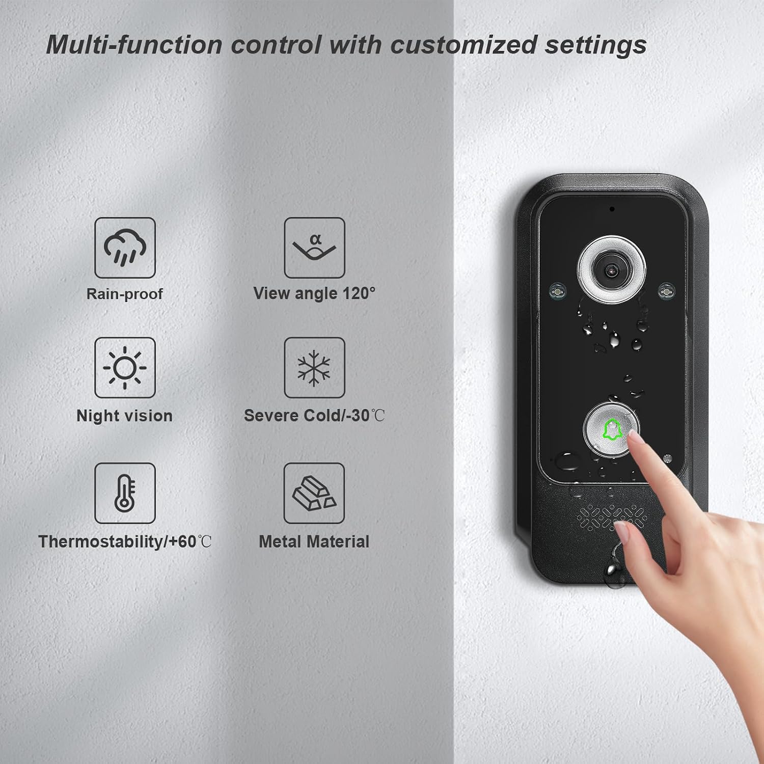 Wifi Wired Video Doorbell System (Wiring Required), 10 Inch High-Definition Monitor +Ring Camera, Support Two-Way Intercom Tuya APP Remote Control & 1080P IR Night Vision for Villa Home Apartment