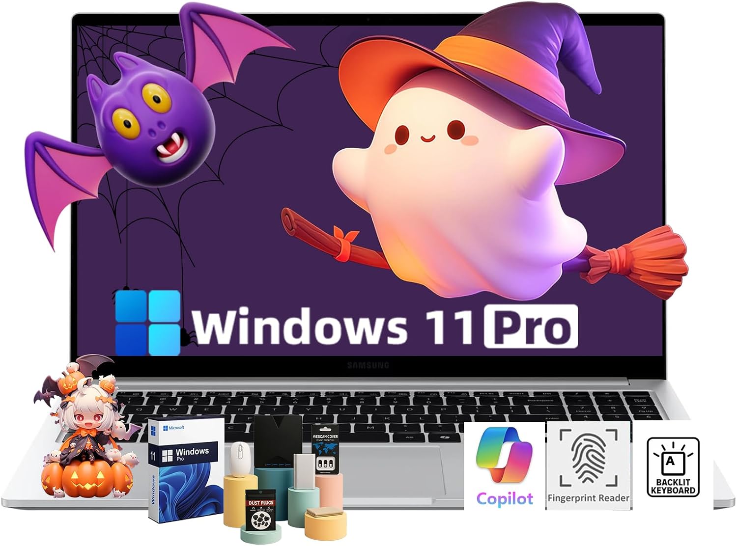 Samsung 15.6FHD Galaxy Book4 Laptop - Intel Core 7 150U(10 Core) Processor, 16GB RAM, 512GB SSD, Backlit Keyboard, Fingerprint, Copilot AI PC Windows 11 Pro for Business & Students