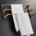 Towel Rail Bar Three Layers Bathroom Stylish Towel Rack Holder Hanger Wall Mounted 38cm/14.96inch Space Aluminum and Walnut Wood Towel Shelf(Size:68cm) (48cm)