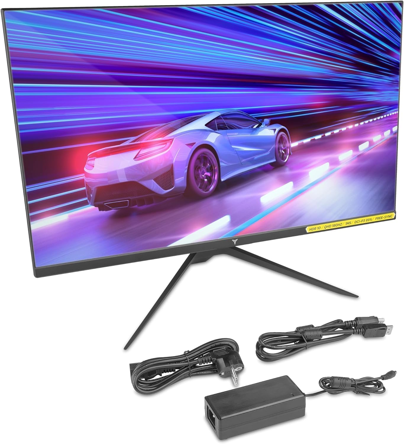 YEYIAN 27' QHD 2K Flat Gaming Monitor | 2560x1440 | IPS Panel | 178° View | 3000:1 | 180 Hz | 16:9 | 16.7 Million Colors | 1ms Response | VESA | DisplayPort/HDMI