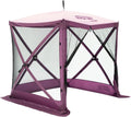 Clam Traveler 6' x 6' Pop-Up Screen Tent – Plum Outdoor Portable Camping Gazebo Canopy with Mesh Netting, Stakes, Tie-Downs & Carry Bag – 4-Person Shelter for Picnics, Beach & Events