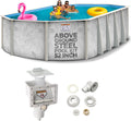 Hollowell Industries - Manufacturers of Doughboy Pools, 15' x 10' Oval Swimming Pool Above Ground, 52' Deep with Skimmer - Hard Sided Steel Wall Pool, Brush Stroke Design - Made in USA