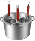 Commercial Stainless Steel Pasta Cooker Set with Dividers, 3/5/6 Mesh Filter Baskets, Strainer, Stock Pot, Ideal for Noodles, Pasta, Dumplings, Soups, Compatible with All Cooktops