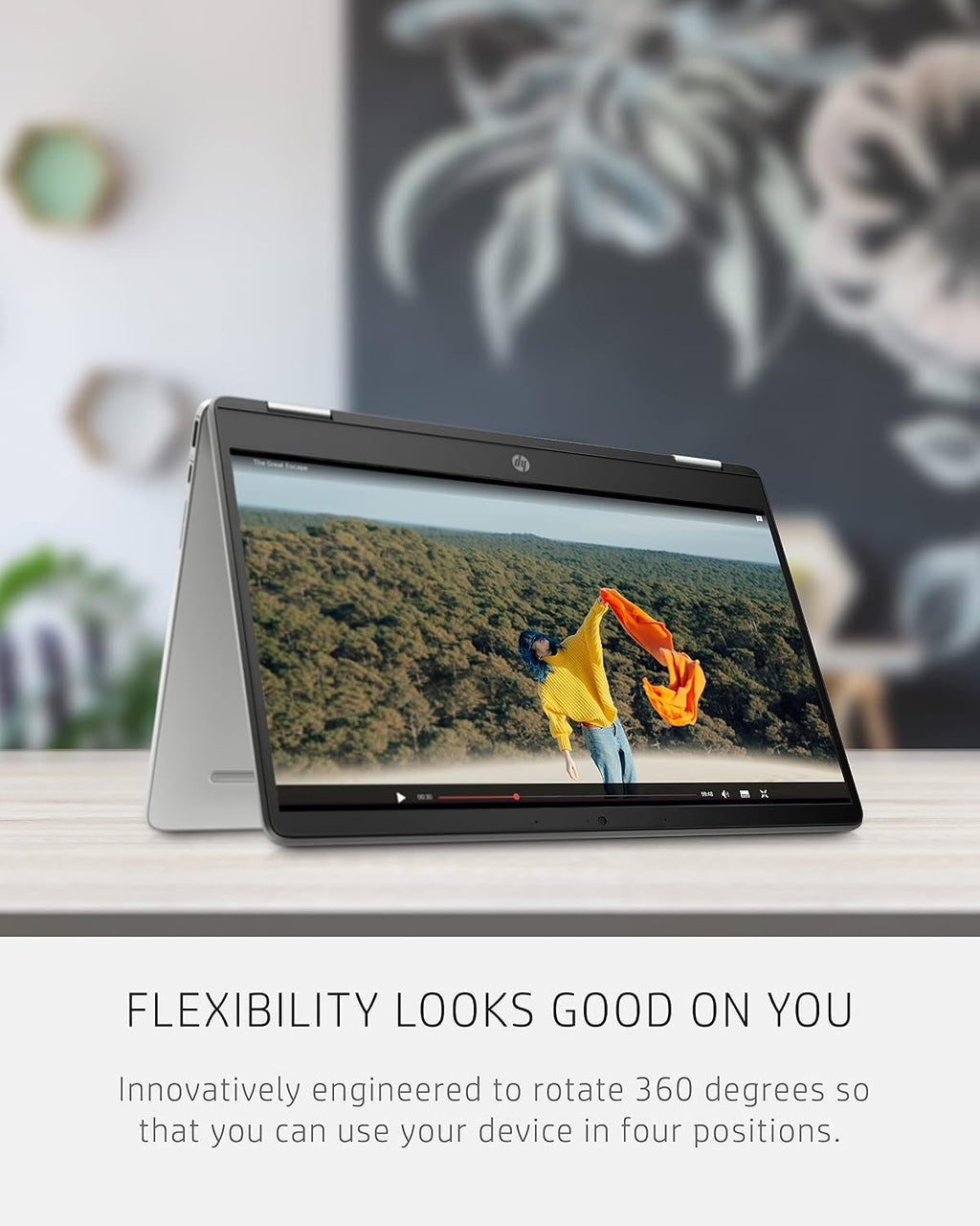 HP Chromebook x360 14a 2-in-1 Laptop, Intel Pentium Silver N5030, 4 GB RAM, 64 GB eMMC, 14' HD Micro-Edge Touchscreen, Chrome OS, 720p Webcam, Dual Speakers, Long Battery Life (14a-ca0023nr, 2021)