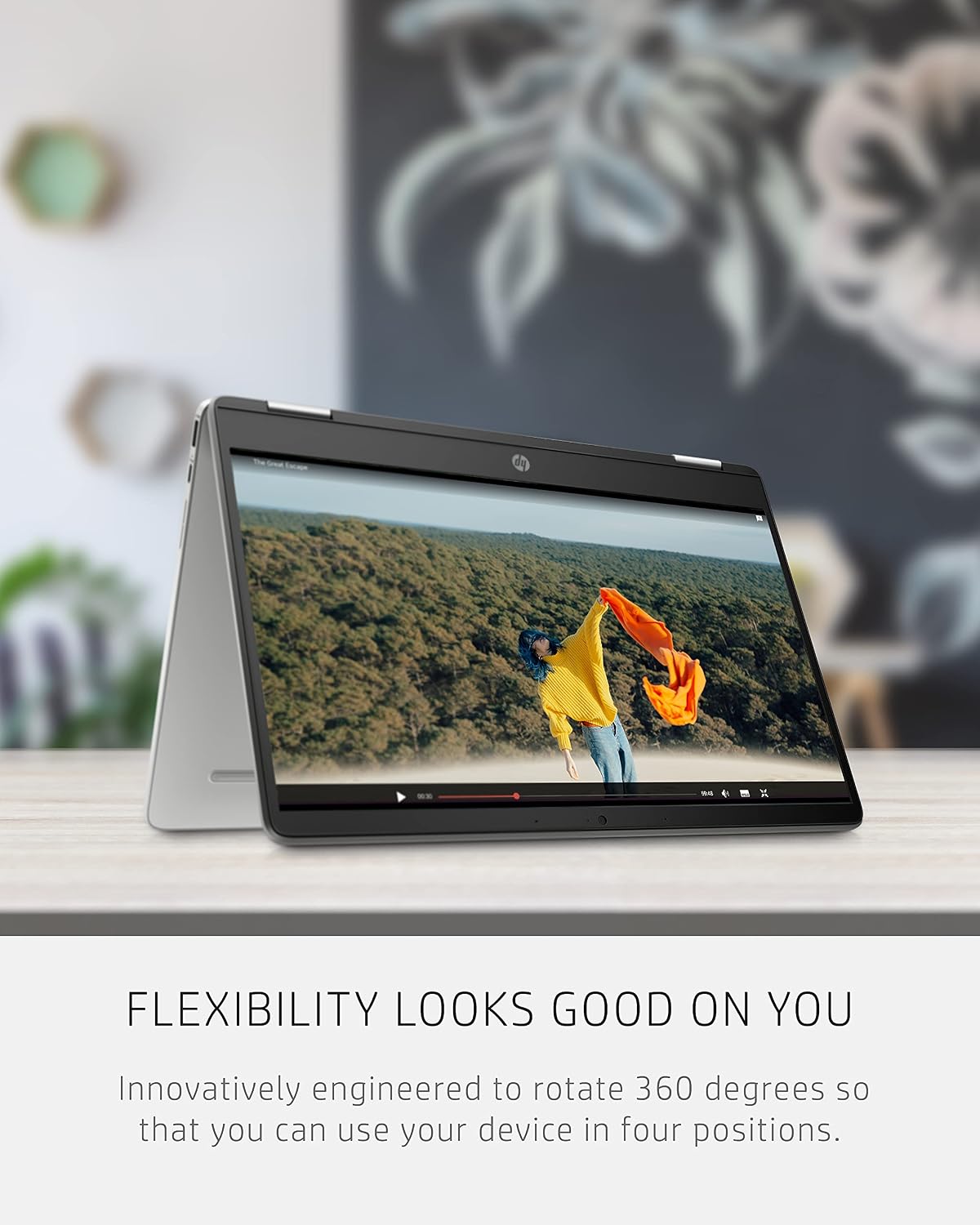 HP Chromebook x360 14a 2-in-1 Laptop, Intel Pentium Silver N5030, 4 GB RAM, 64 GB eMMC, 14' HD Micro-Edge Touchscreen, Chrome OS, 720p Webcam, Dual Speakers, Long Battery Life (14a-ca0023nr, 2021)