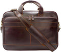 Jack&Chris Full Grain Leather Briefcase for Men, Business Messenger Bag Laptop Bag Attache Case, Fits 15.6 Inch Laptop
