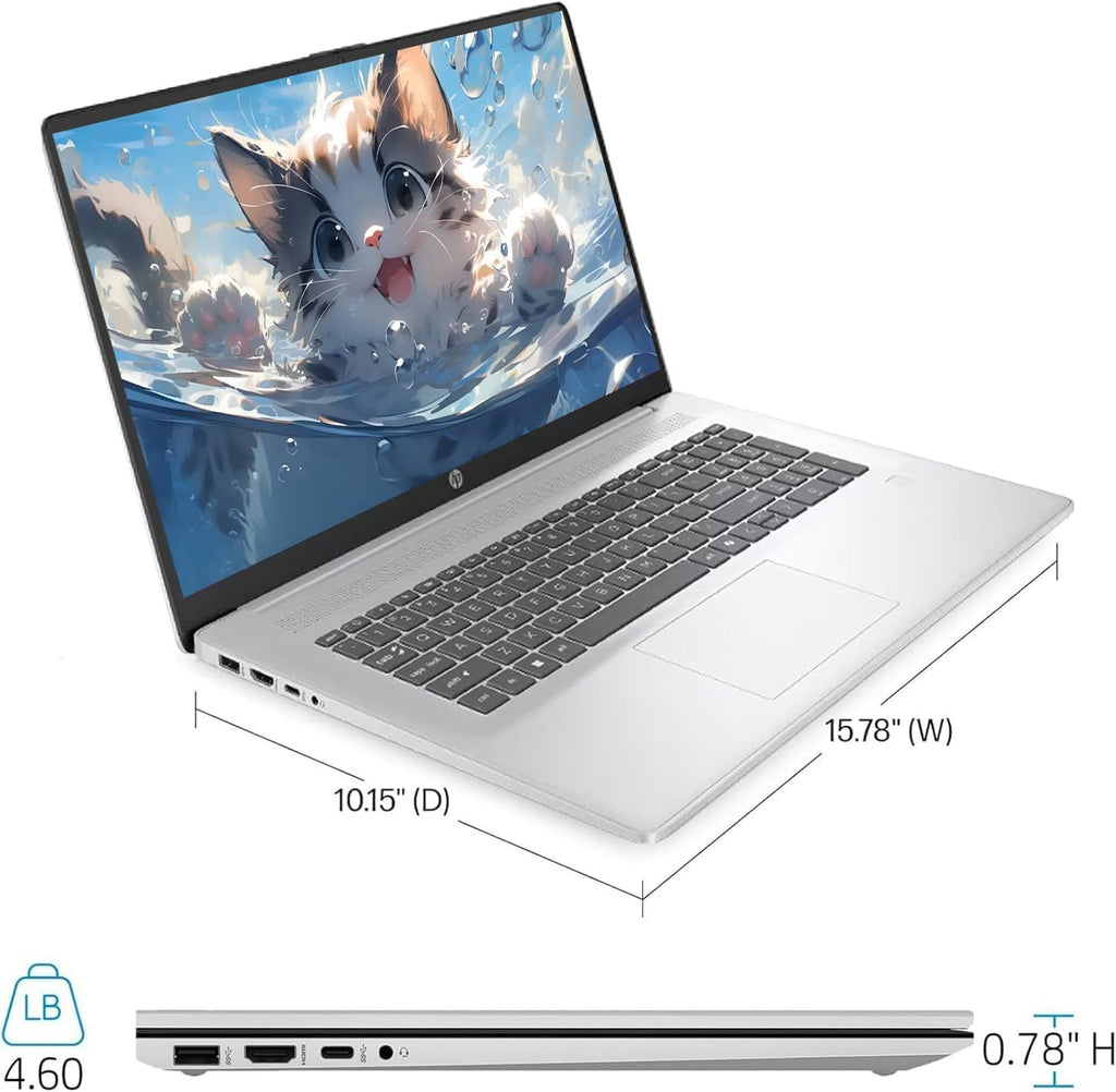 HP 2025 Copilot AI Laptop Computer for Business, 17.3' HD+ Touchscreen, Intel 10-Core i5-1334U (up to 4.6 GHz), 16GB RAM 512GB SSD, FP Reader, Windows 11 Home, Wi-Fi 6, Numeric Keypad, w/Accessory